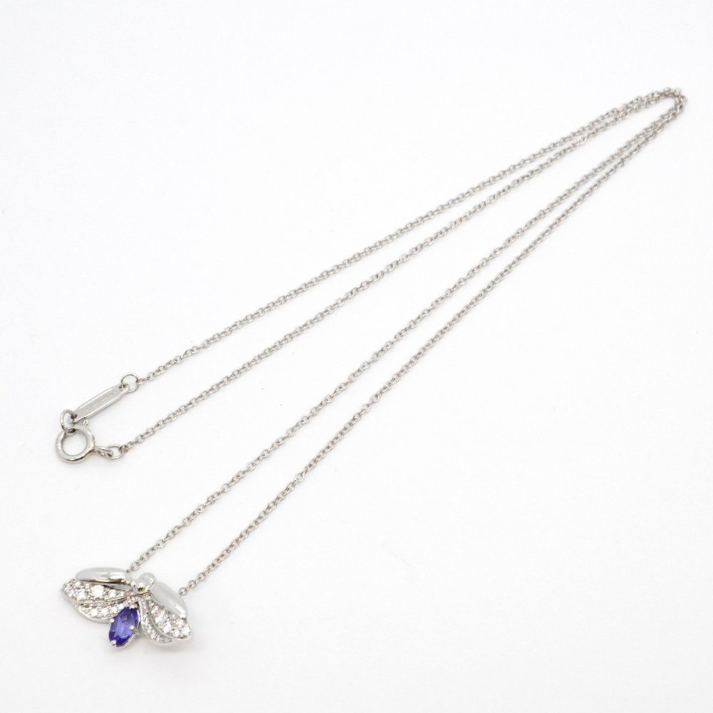 Tiffany & Co. Silver Necklace with Blue Gemstone Butterfly - Picture 3 of 8